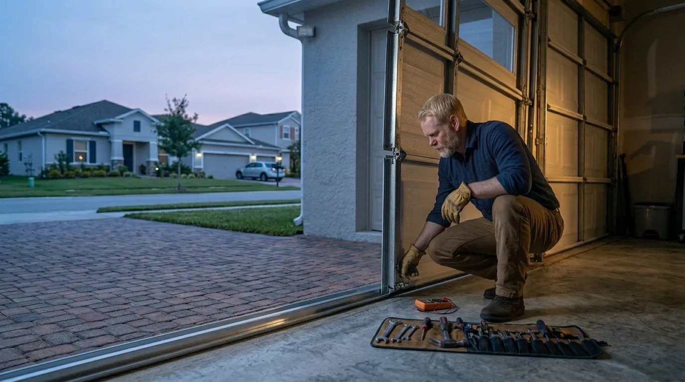 Modern flush garage door
