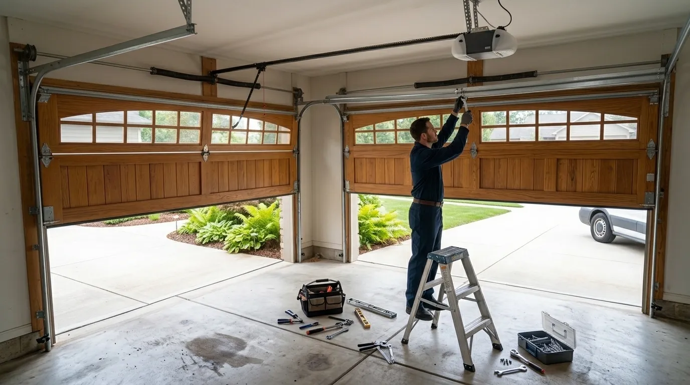Modern flush garage door